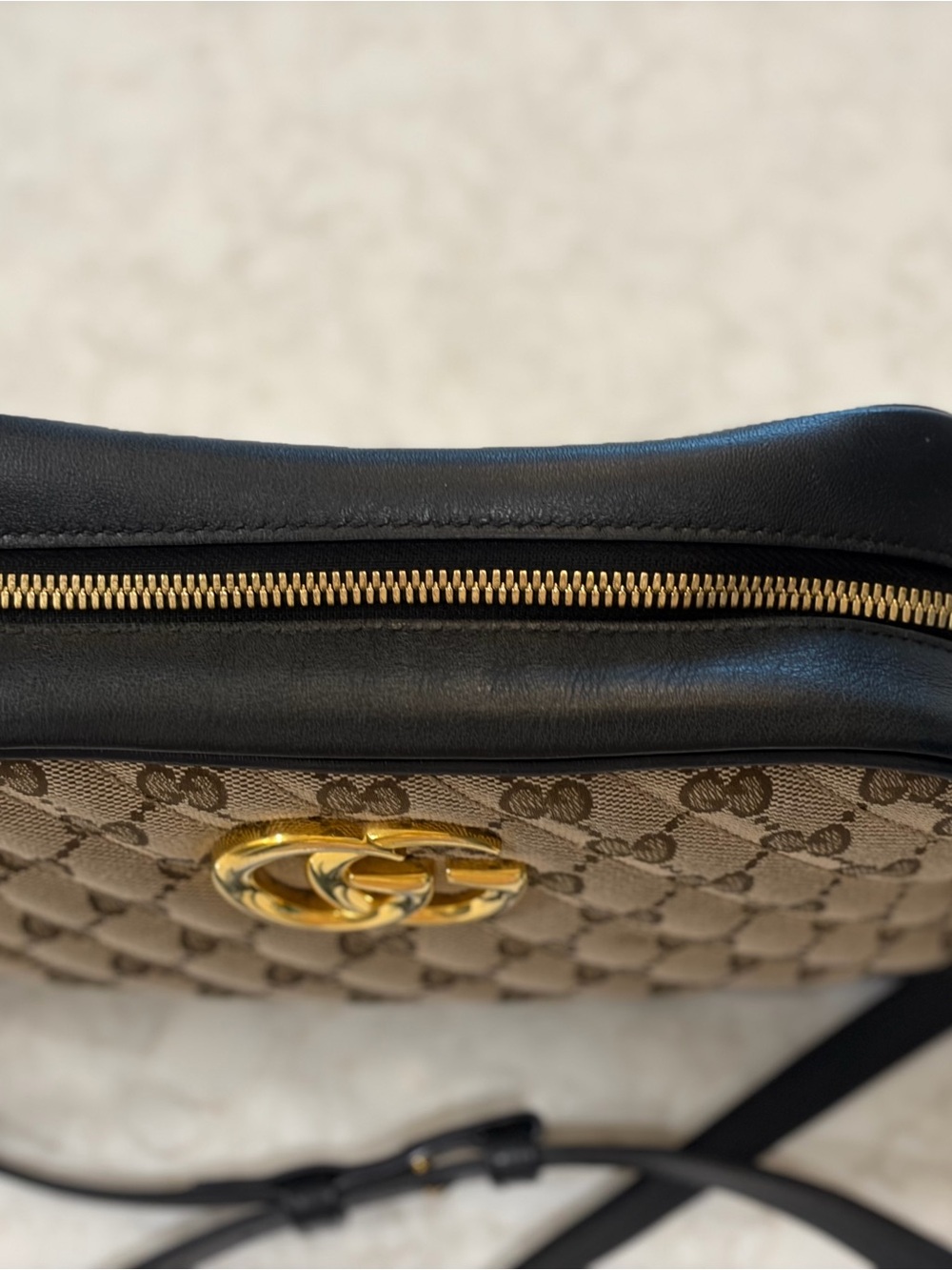 Gucci Beige Brown GG Supreme Crossbody Bag with Gold Hardware - Picture 8 of 11